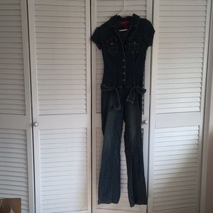 Denim pant romper